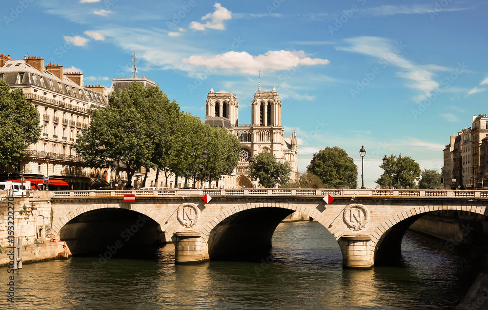 View of Notre-Dame Cathedral in Paris - France