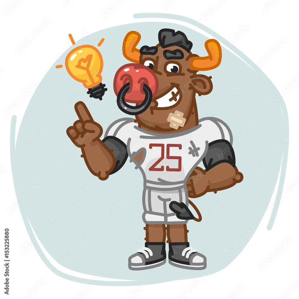 Bull Football Player Came Up With an Idea Bull Football Player Came Up With an Idea
