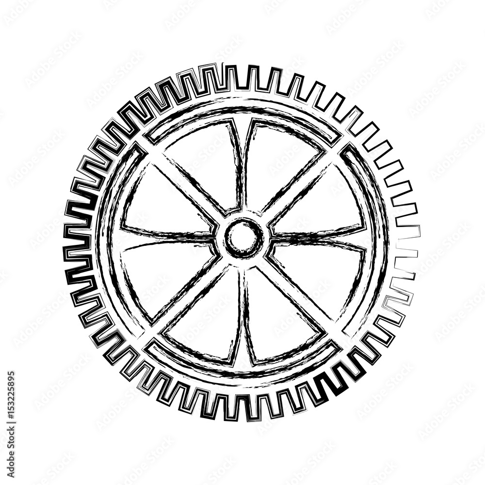 Gear machinery piece icon vector illustration graphic design