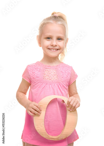 Cute little girl with lette...
