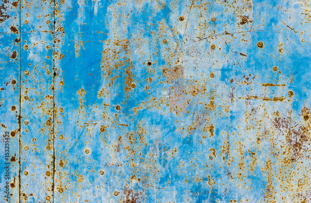 Old blue rusty metal texture
