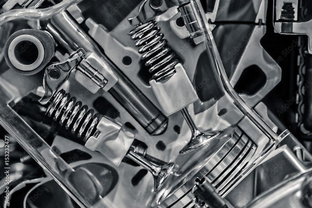 Fototapeta premium Close up shot of car engine