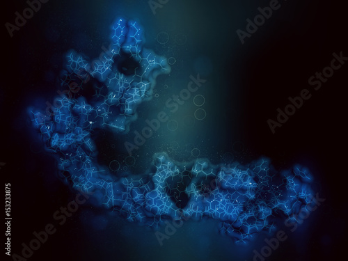 Cystatin C (V57D mutant). Protein used as biomarker of kidney function. 3D rendering based on protein data bank entry 3sva. photo