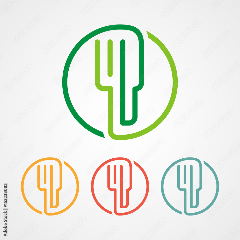 food stroke line logo icon with various color food stroke line logo icon with various color