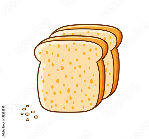 Two slices of bread with crumbs isolated.