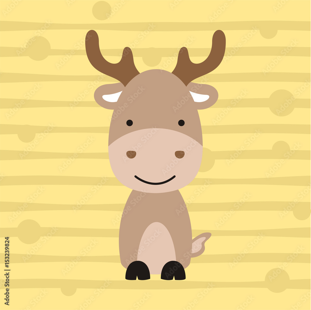 Fototapeta premium cute little moose kids t shirt design
