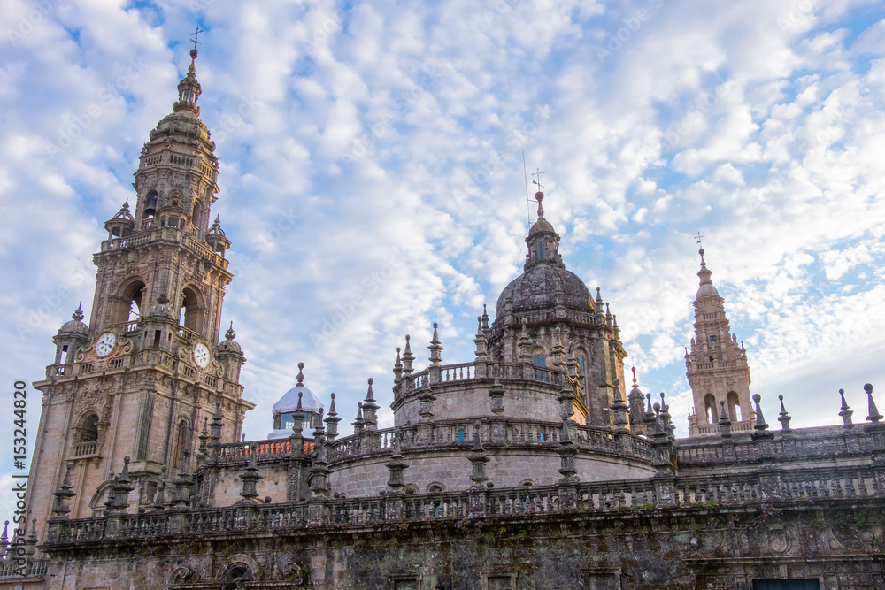 Spain, Santiago de Compostela. Capital of Galicia in NW Spain.  Roman Catholic Pilgrimage cathedral of Santiago de Compostela and the Way of Saint James. UNESCO World Heritage Site.