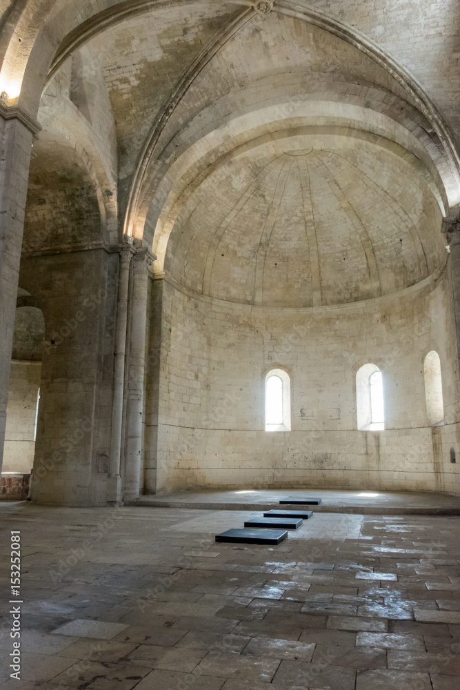 France,Arles, Abbey of Saint Peter of Montmajour, Benedictine order, established in 949 AD. Apse. France,Arles, Abbey of Saint Peter of Montmajour, Benedictine order, established in 949 AD. Apse.