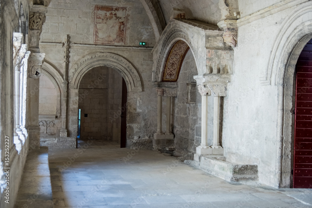 France,Arles, Abbey of Saint Peter of Montmajour, Benedictine order, established in  949 AD.Cloister area.