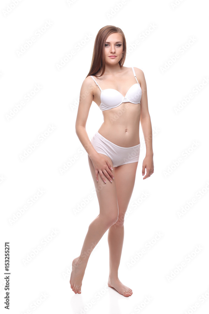 Sexy woman in white lingerie gorgeous figure. Sexy woman in white lingerie gorgeous figure.