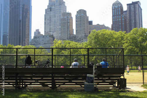 baseball bleachers in Central Park New York City