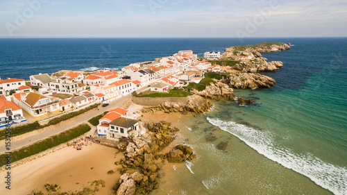Island Baleal naer Peniche on the shore of the ocean in west coast of Portugal