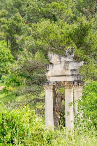 France, South of France, St. Remy, Glanum, fortified Roman town in Provence.Ruins of the Temple of Valetudo.