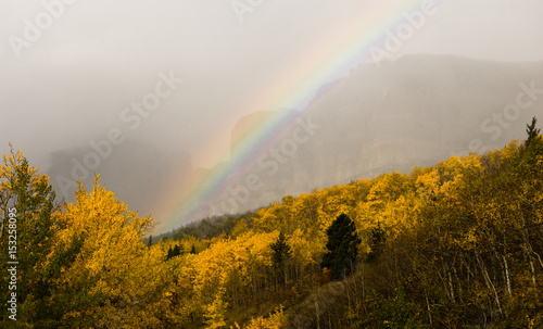 Rainbow Fall Color Rocky Mountains Glacier National Park Montana