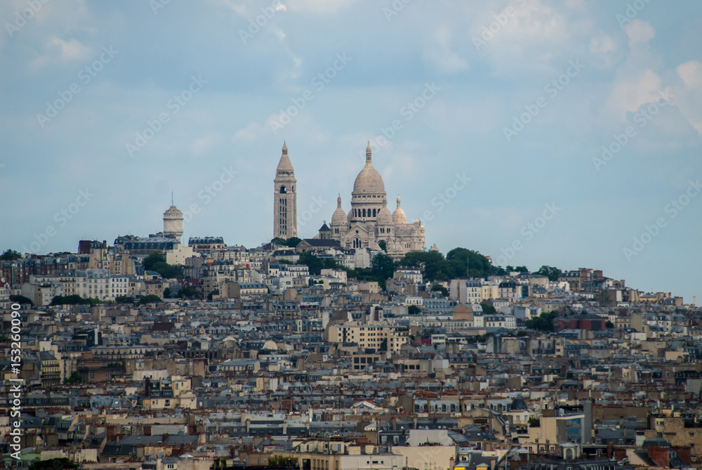 Town of Paris around Sacre Coeur on top of the hill