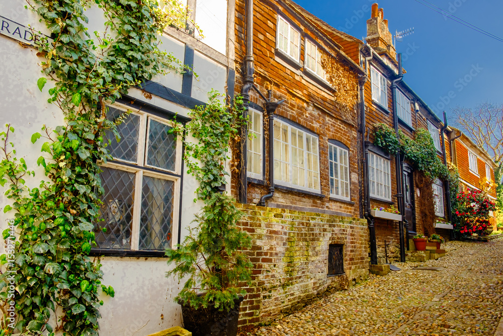 Traders Passage a cobbled street in coastal medieval town of Rye, East Sussex ,England