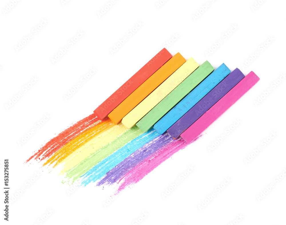 Fototapeta premium Rainbow gradient made of chalks
