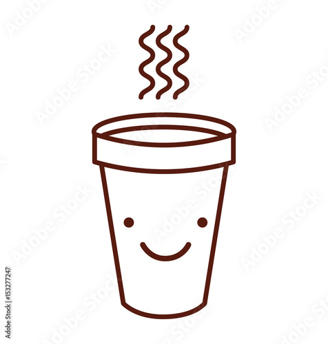 isolated cute hot coffe cup vector illustration graphic design