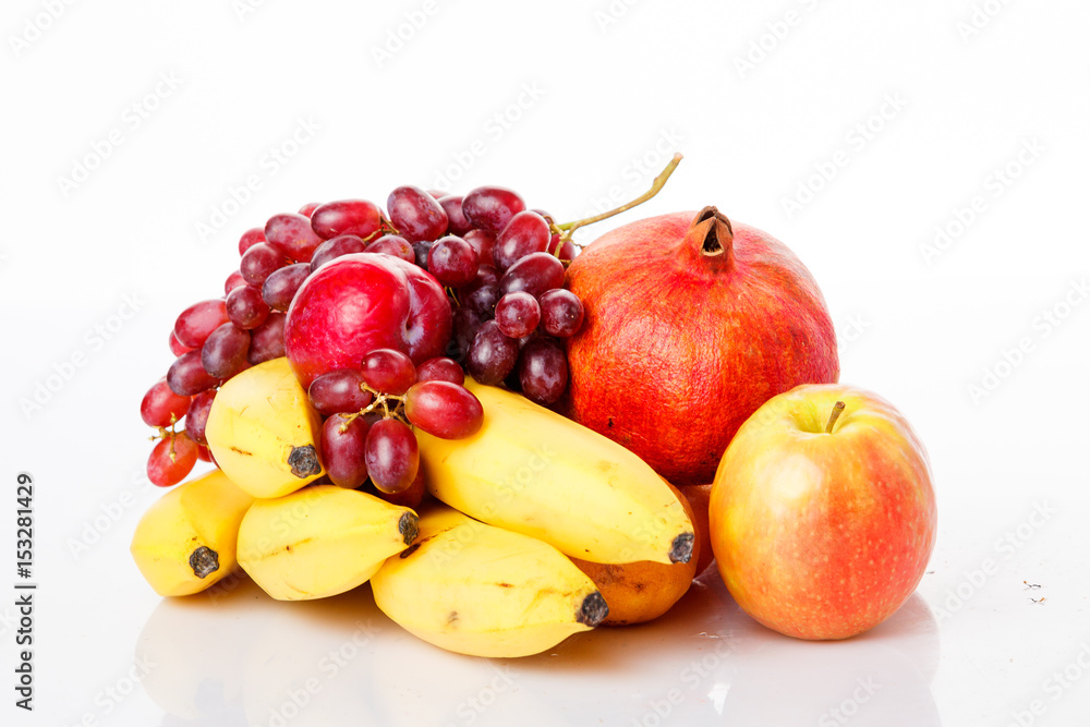 fruits isolated on white background. Fresh fruits fruits isolated on white background. Fresh fruits