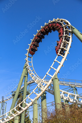 Rollercoaster ride at a theme park