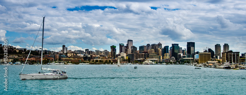 Seattle Skyline from Union Lake, Washington, USA