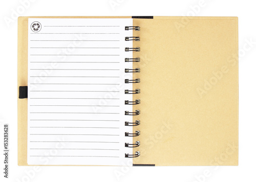 Wallpaper Mural Open notebook with white lined pages isolated on white background. Torontodigital.ca