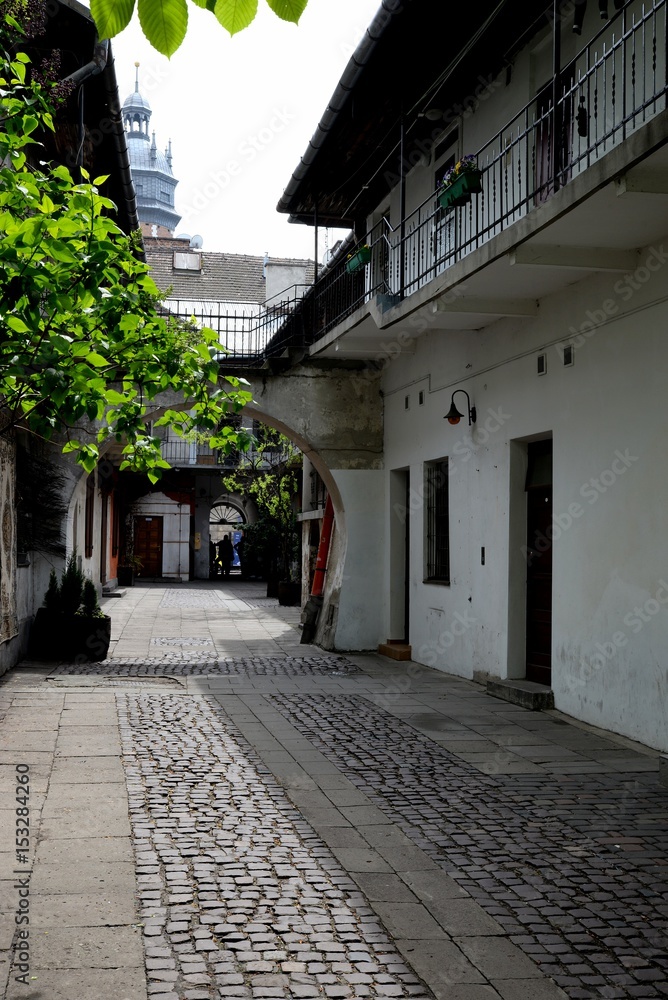 Historic alleyway in the old Jewish district of Kazimierz in Cracow