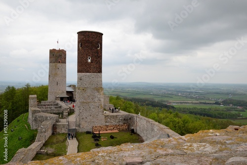 Obraz na płótnie View from tower to Checiny castle and panoramic view of the area w salonie