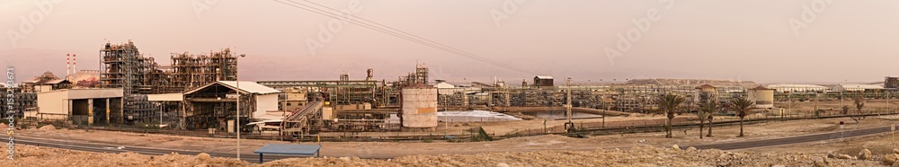 Industrial panorama with chemical plant