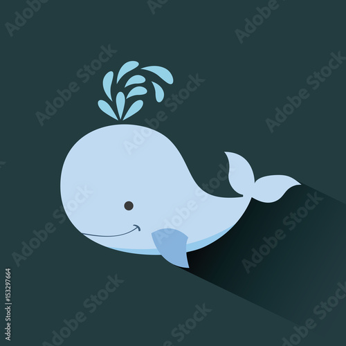 cute whale cartoon icon image vector illustration design