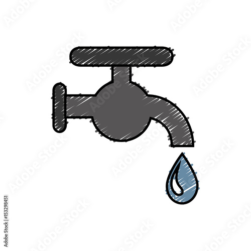 water faucet icon over white background. vector illustration