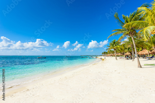 Fototapeta Naklejka Na Ścianę i Meble -  Akumal beach - paradise bay  Beach in Quintana Roo, Mexico - caribbean coast