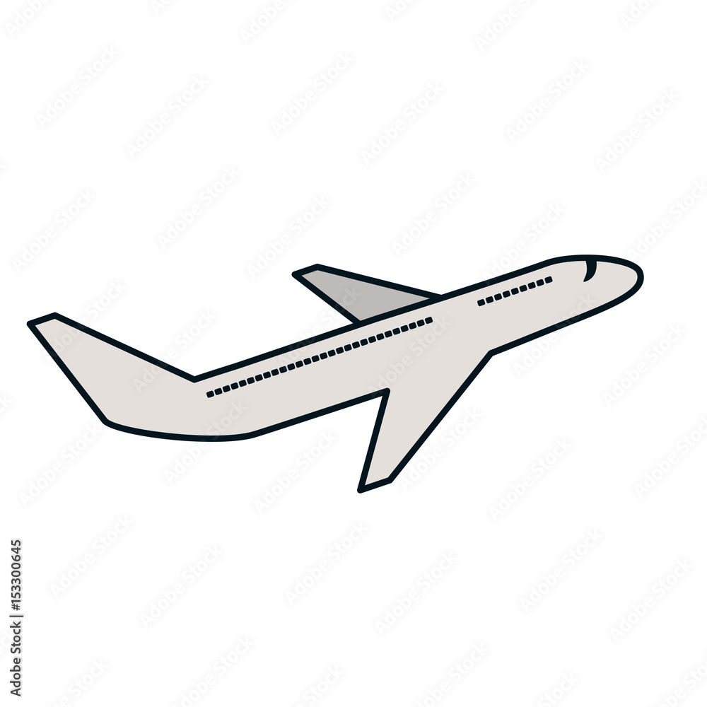 Airplane icon over white background. vector illustration