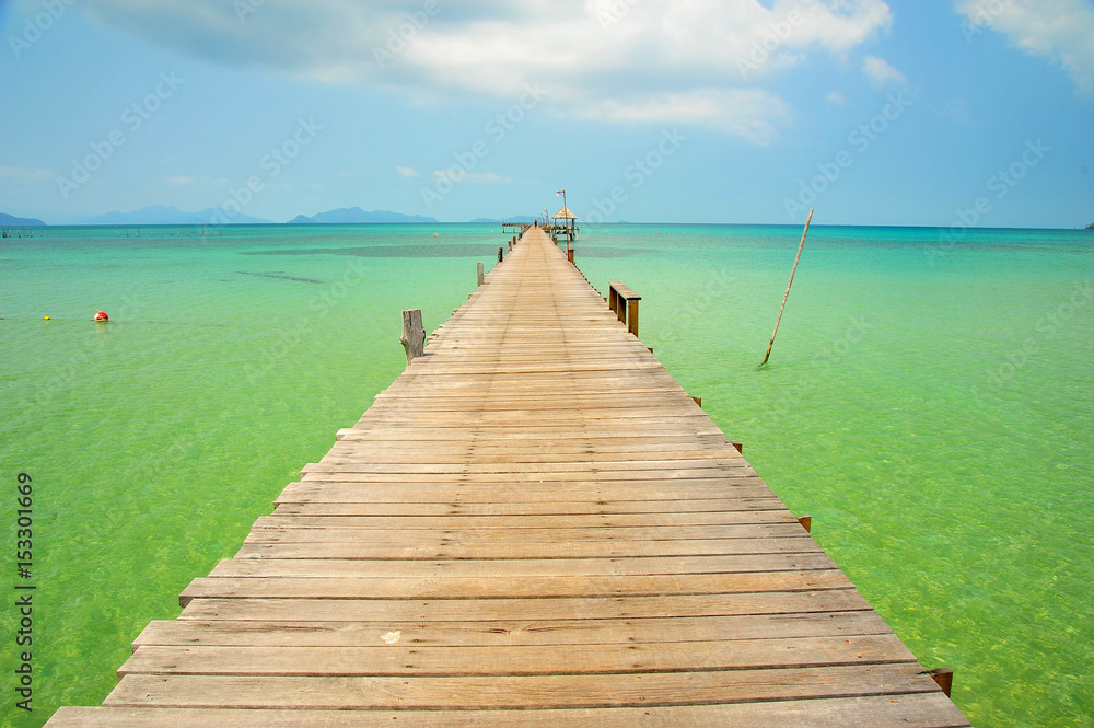 Wooden Piers on Tropical Islands 