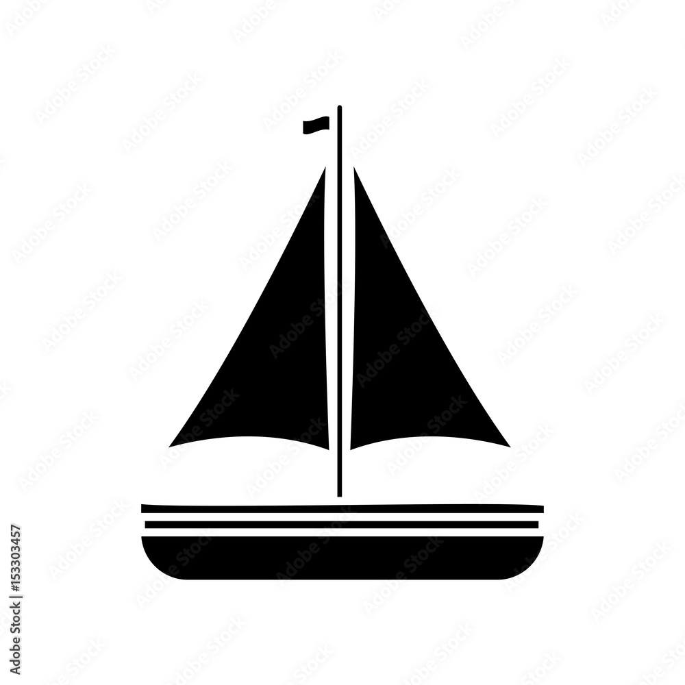 sailboat icon over white background. vector illustration