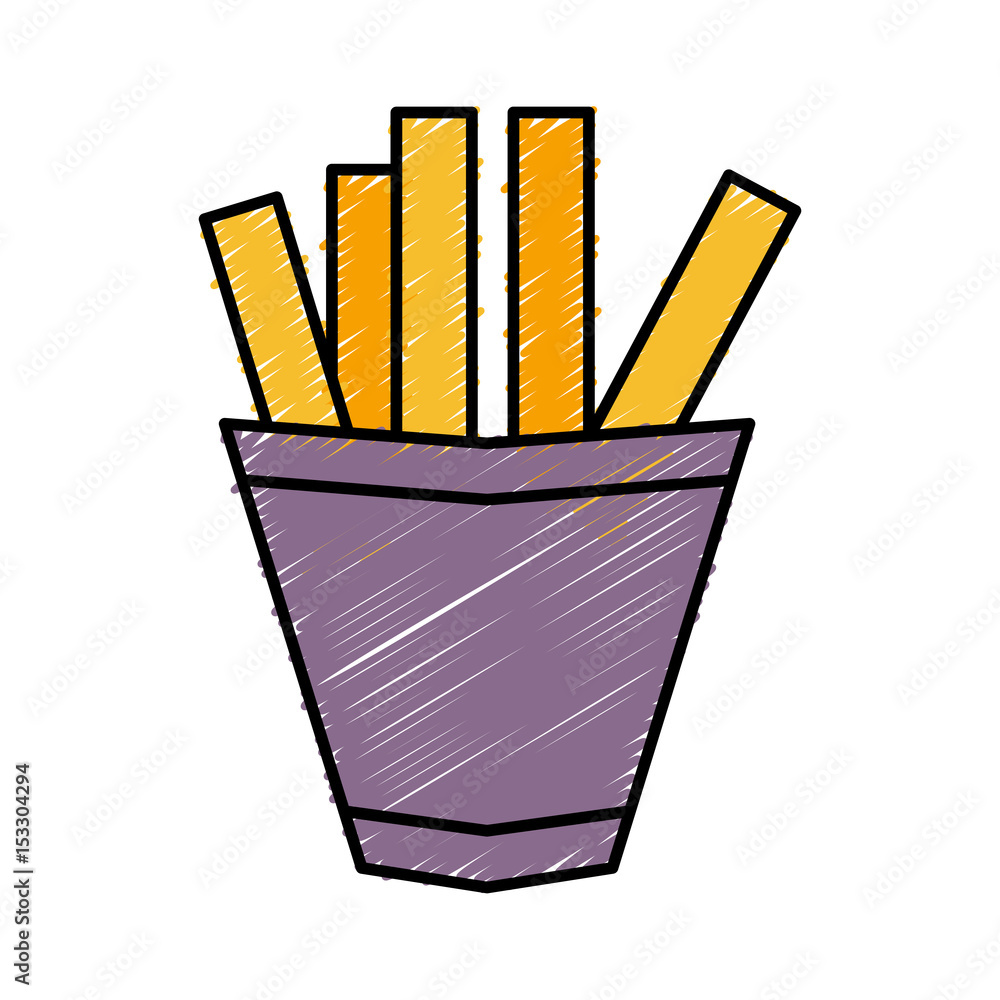 french fries icon over white background. vector illustration