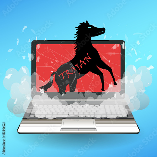 trojan horse virus computer destroy laptop