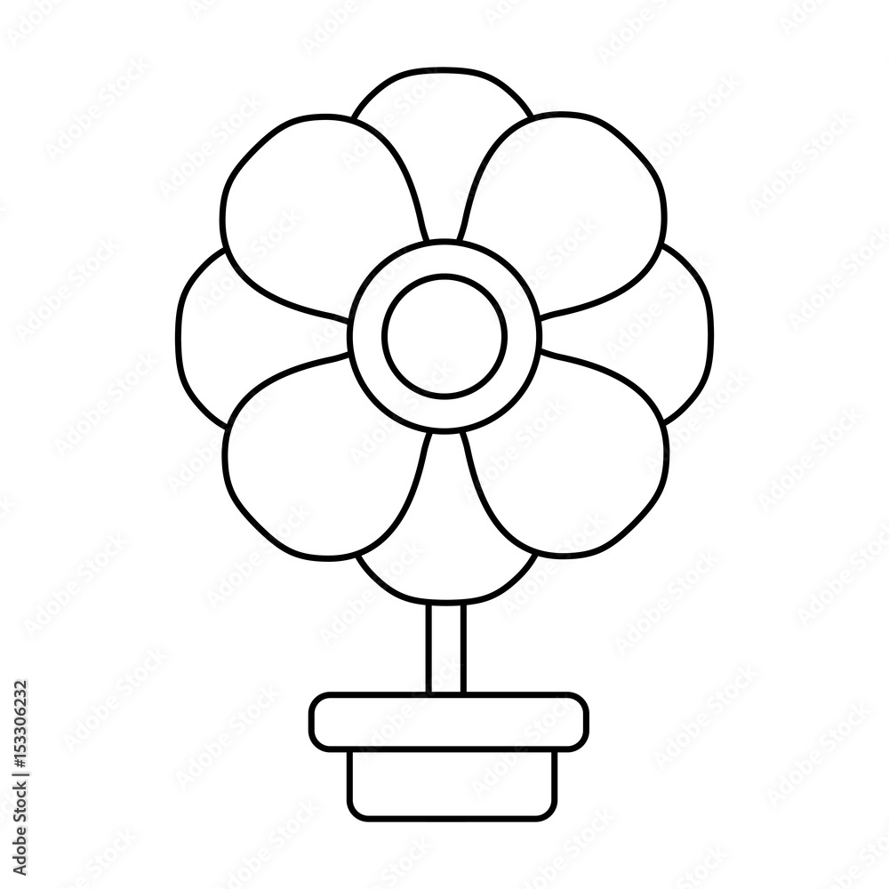 beautiful flower in a pot icon over white background. vector illustration beautiful flower in a pot icon over white background. vector illustration