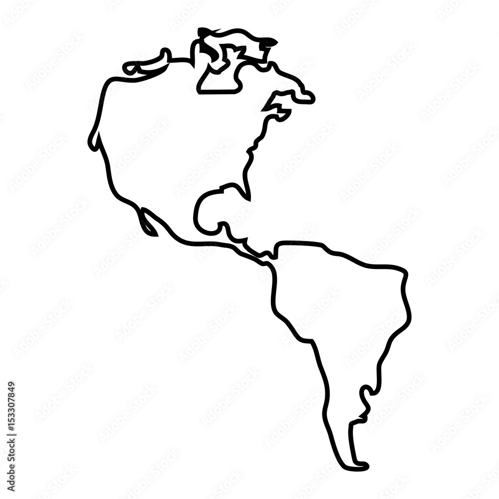America map icon over white background. vector illustration America map icon over white background. vector illustration