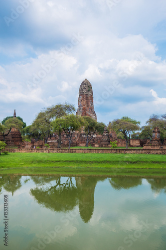 Ruins of buddha statues and pagoda of Wat Phra Ram in Ayutthaya historical park  Thailand