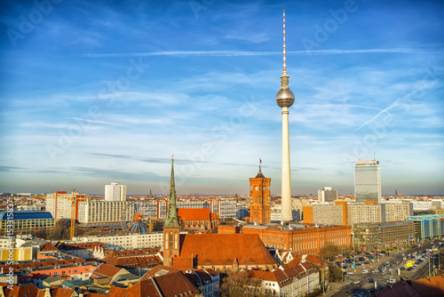 Aerial view on Alexanderplatz in Berlin  Germany