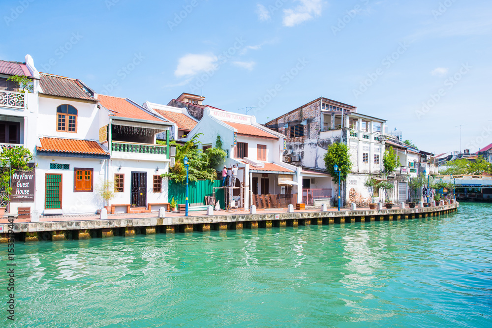 beautiful waterfront community in Melaka town