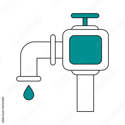 color silhouette image watertap with drop icon vector illustration