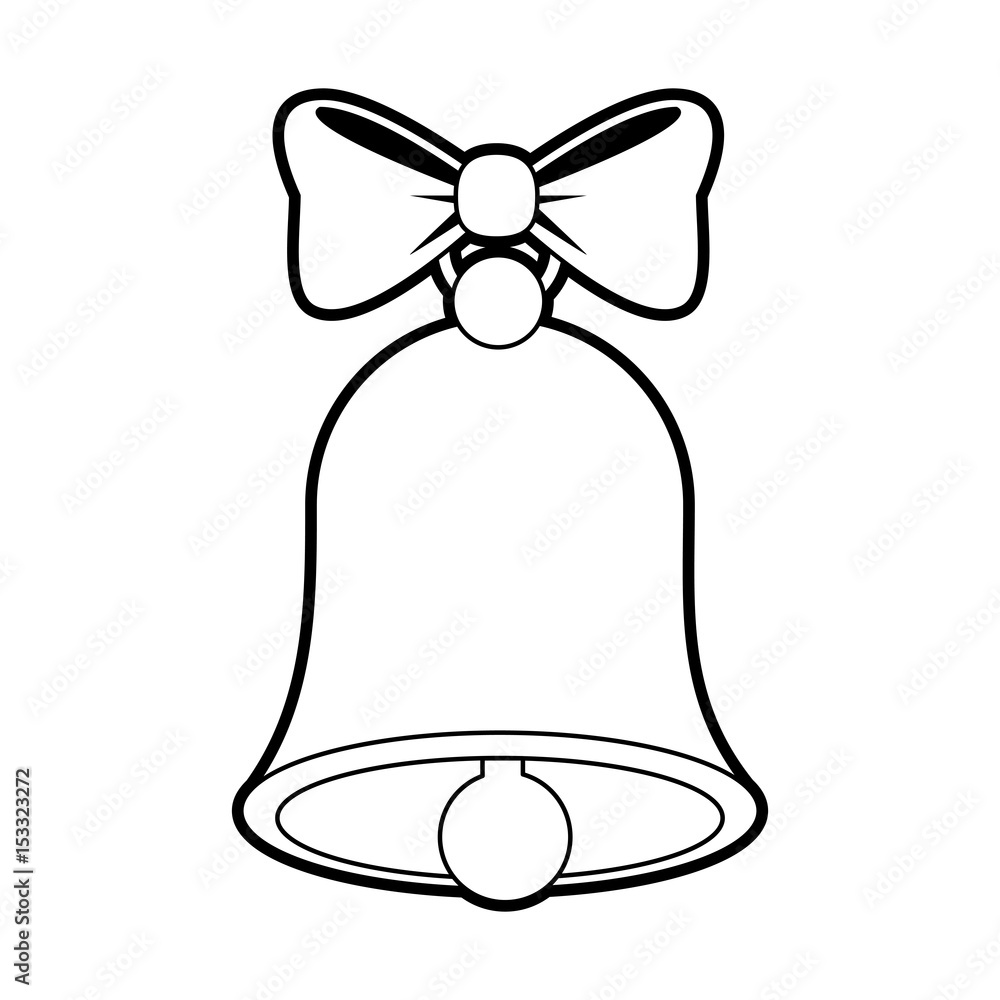 sketch silhouette image bell with bow ribbon vector illustration sketch silhouette image bell with bow ribbon vector illustration