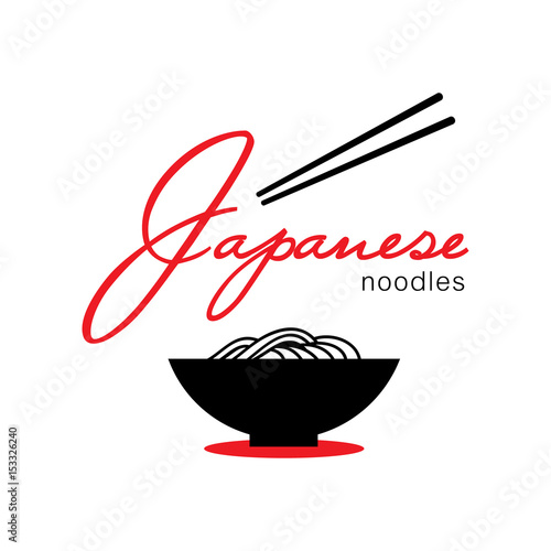 japanese noodle logo with chopstick