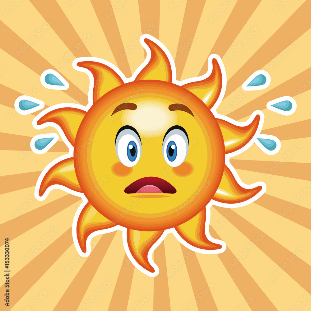 character sun surprise with striped background vector illustration character sun surprise with striped background vector illustration