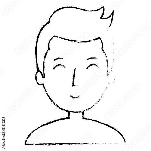 young man shirtless avatar character vector illustration design