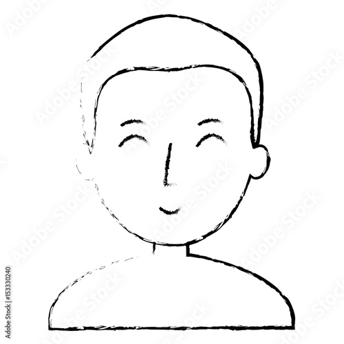 young man shirtless avatar character vector illustration design