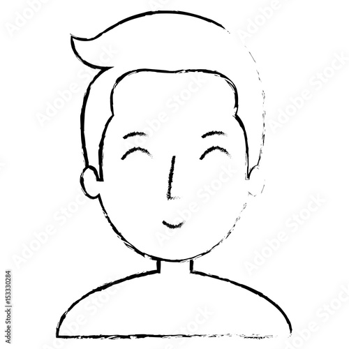 young man shirtless avatar character vector illustration design