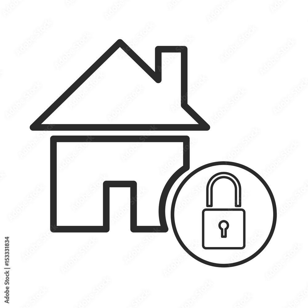 home page padlock security website online technology outline vector illustration home page padlock security website online technology outline vector illustration